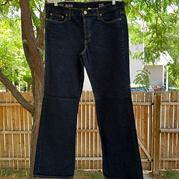 J. Crew NWT Boy Boyfriend Cropped Ankle Jeans size 33 Short Dark Blue - Picture 3 of 16